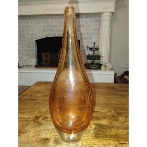 VTG MCM swung glass Amber Murano Sommerso Venetian Handcrafted Teardrop/Elongate